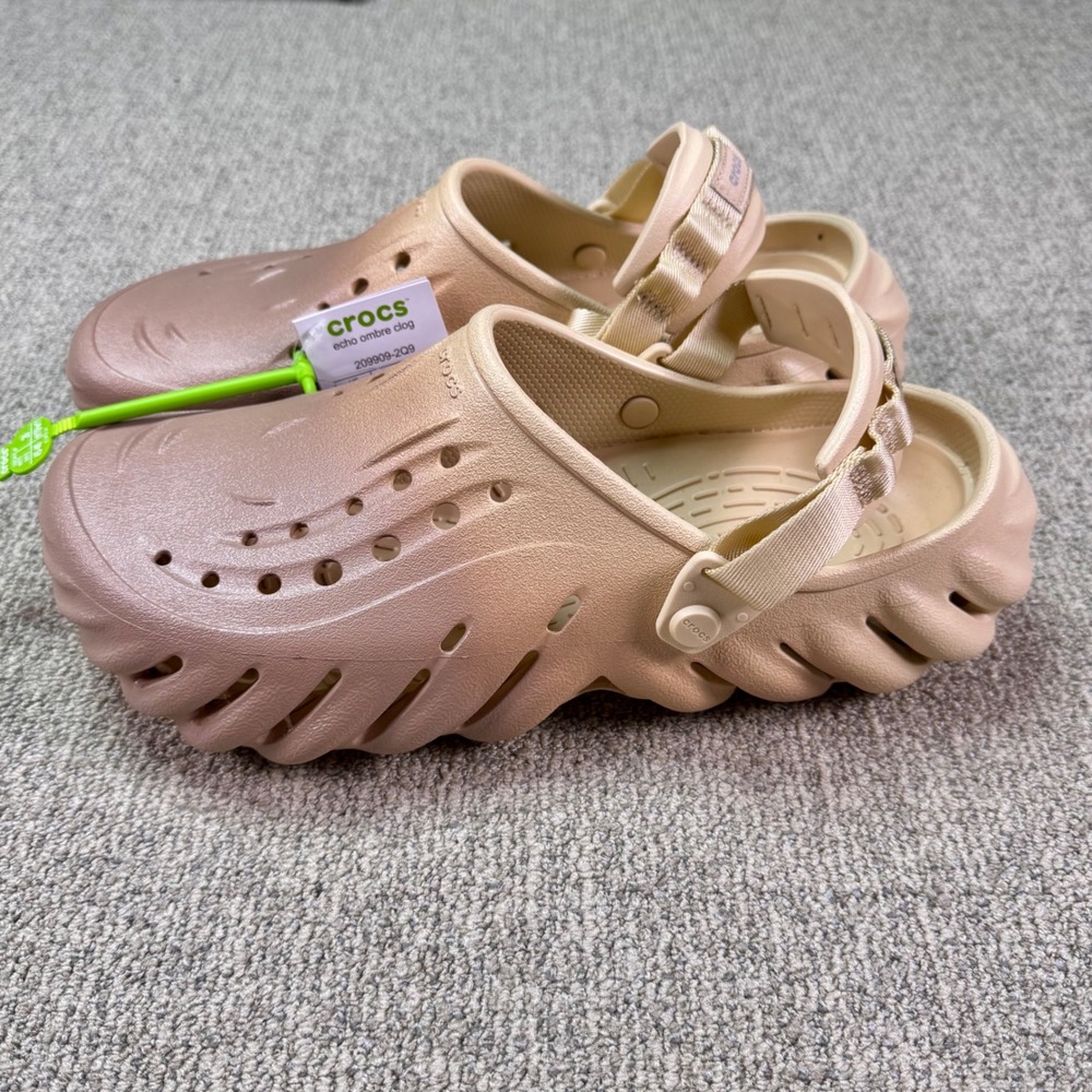 Crocs Echo Ombre Clog Mens 11 Womens 13 Tan Beige Trail Comfort Shoes